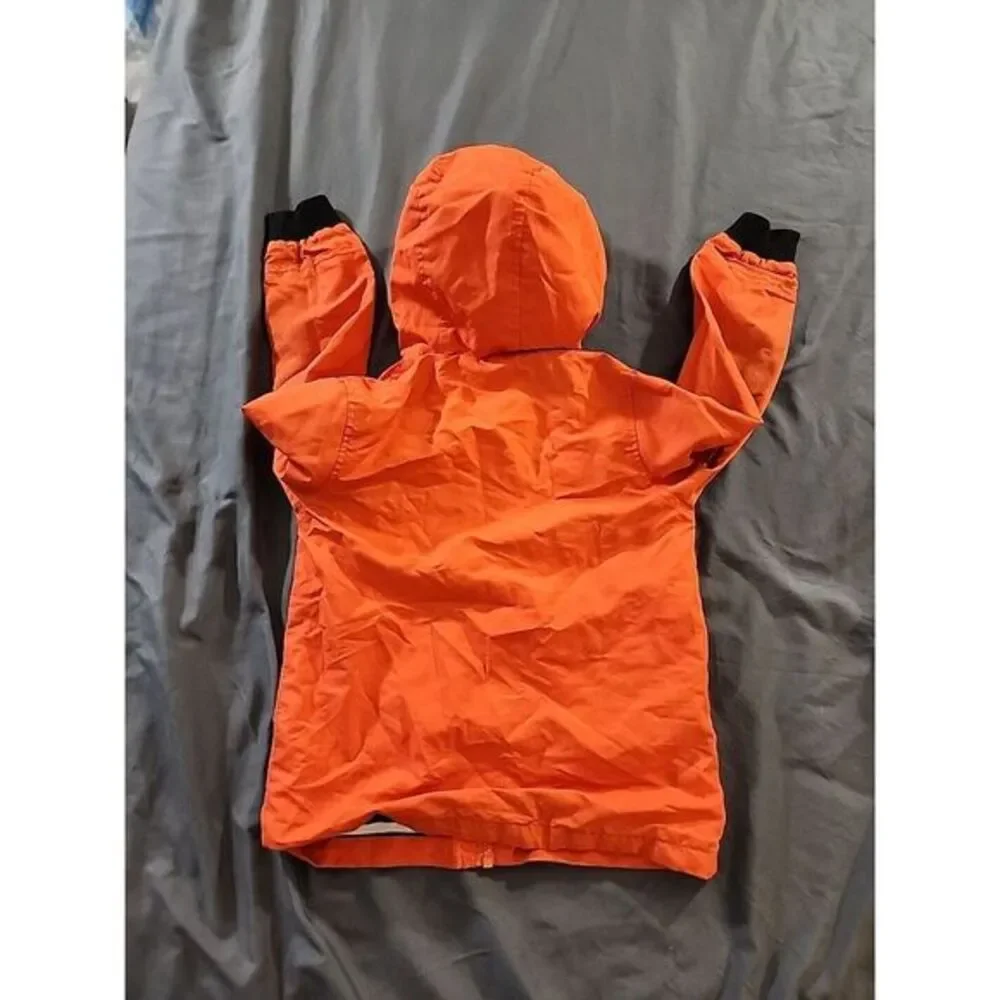 Hiheart Kids Windbreaker Jacket Zipper Front Hooded Orange Size‎ 4/5 EU 120